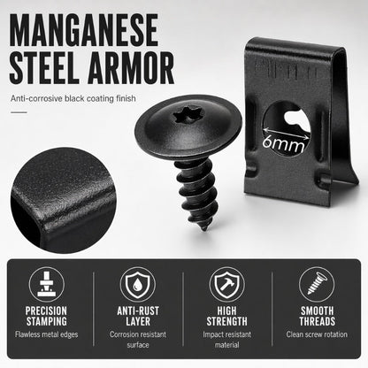 ⏳Time-Limited Special⏰Universal Car Metal U-Type Clips & Screws Set – Heavy-duty, rust-resistant & versatile sizes – Perfect for auto trim, panels & interior repairs 🔧