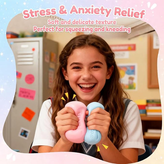 ⏳Time-Limited Special⏰Crunchy Squishy, Bead Squishy, Sensory Fidget Tools for Relax Relief, Office Desk and Family Focus Enhancement, Handheld Squishy with Beads, 6x6x6 cm Relax Ball Set