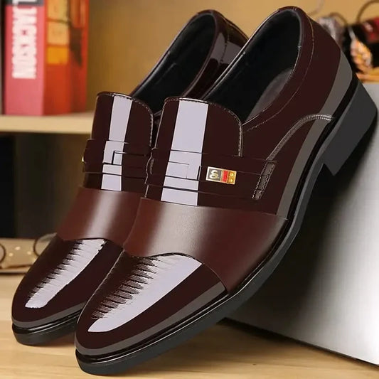 ⏳Time-Limited Special⏰Men's Formal Leather Shoes with Pointed Toe, Comfortable and Slip-Resistant