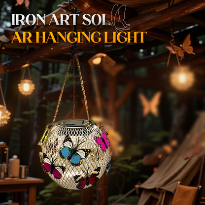 ⏳Time-Limited Special⏰Solar Iron Lantern with Butterfly Motif – Weatherproof, Bright & Decorative, Perfect for Garden, Patio & Balcony ☀️✨