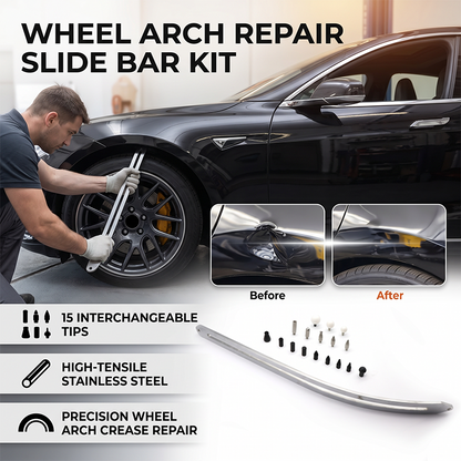 ⏳Time-Limited Special⏰Wheel Arch Dent Repair Kit – Paint-Safe, Steel Slide Bar & Multi-Head Set 🛠️