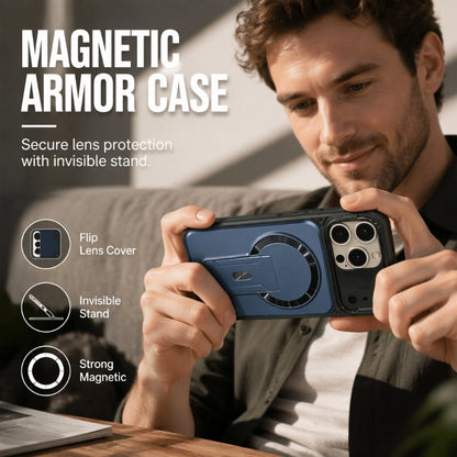 ⏳Time-Limited Special⏰Magnetic Phone Case with Flip Lens Cover and Invisible Kickstand