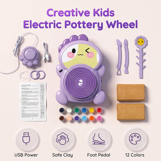 ⏳Time-Limited Special⏰Kids Electric Pottery Wheel DIY Clay Craft Kit