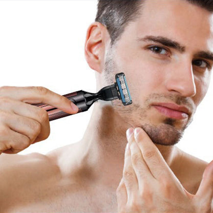 ⏳Time-Limited Special⏰4-in-1 Grooming Kit – Razor, Trimmer, Nose & Body Clipper with LED Display 🔋