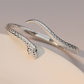 ⏳Time-Limited Special⏰Vintage Snake Bangle Bracelet – Adjustable Open Cuff with Textured Scale Details & Green Eye Accents ✨
