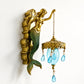 ⏳Time-Limited Special⏰Antique Gold Coastal Mermaid Wall Light 🧜‍♀️✨ Hand-Painted Vintage Sconce for Indoors & Covered Outdoor Spaces 🏡🌊