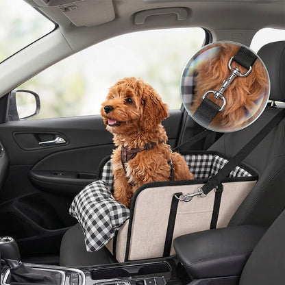 ⏳Time-Limited Special⏰Secure Travel Pet Booster – Portable Dog Car Seat Booster, Safety Harness Included Soft Padded Pet Travel Carrier for Small & Medium Dogs