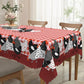 ⏳Time-Limited Special⏰Farmhouse Rooster Tablecloth – Red Buffalo Plaid Chicken Table Cover, Spill Proof & Scalloped Lace Edge ✨