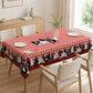 ⏳Time-Limited Special⏰Farmhouse Rooster Tablecloth – Red Buffalo Plaid Chicken Table Cover, Spill Proof & Scalloped Lace Edge ✨