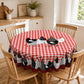 ⏳Time-Limited Special⏰Farmhouse Rooster Tablecloth – Red Buffalo Plaid Chicken Table Cover, Spill Proof & Scalloped Lace Edge ✨