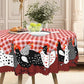 ⏳Time-Limited Special⏰Farmhouse Rooster Tablecloth – Red Buffalo Plaid Chicken Table Cover, Spill Proof & Scalloped Lace Edge ✨