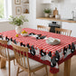 ⏳Time-Limited Special⏰Farmhouse Rooster Tablecloth – Red Buffalo Plaid Chicken Table Cover, Spill Proof & Scalloped Lace Edge ✨