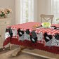⏳Time-Limited Special⏰Farmhouse Rooster Tablecloth – Red Buffalo Plaid Chicken Table Cover, Spill Proof & Scalloped Lace Edge ✨