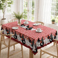 ⏳Time-Limited Special⏰Farmhouse Rooster Tablecloth – Red Buffalo Plaid Chicken Table Cover, Spill Proof & Scalloped Lace Edge ✨