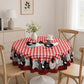 ⏳Time-Limited Special⏰Farmhouse Rooster Tablecloth – Red Buffalo Plaid Chicken Table Cover, Spill Proof & Scalloped Lace Edge ✨