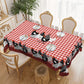 ⏳Time-Limited Special⏰Farmhouse Rooster Tablecloth – Red Buffalo Plaid Chicken Table Cover, Spill Proof & Scalloped Lace Edge ✨