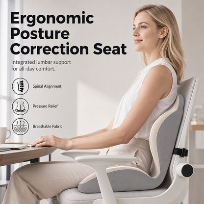 ⏳Time-Limited Special⏰Ergonomic memory foam seat cushion with back support – comfortable & supportive for home, office, and car 💺🛡️