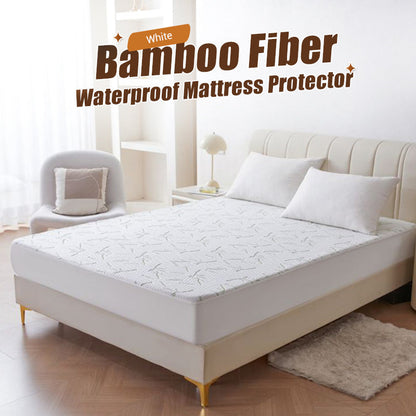 ⏳Time-Limited Special⏰Waterproof Bamboo Fiber Mattress Protector – Breathable, Anti-Mite TPU – 360° Fitted Sheet for Peaceful Nights 💤
