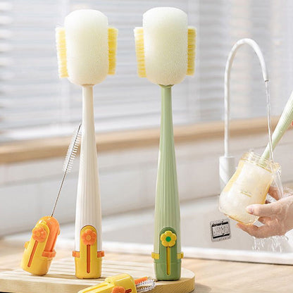 ⏳Time-Limited Special⏰5-in-1 Bottle Cleaner Set – sponge + straw + lip + gap brush + hook – every corner sparkling clean. Reaches narrow necks & tight spots – keeps water bottles, baby bottles & cups truly hygienic! 🍼✅