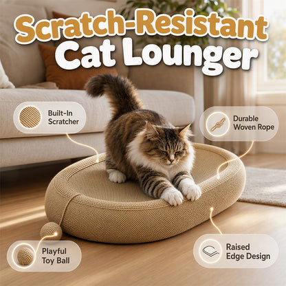 ⏳Time-Limited Special⏰Wear-Resistant Sisal Cat Scratcher Bed – Durable Scratching Surface, Roomy Oval Shape & Included Cat Toy ✨