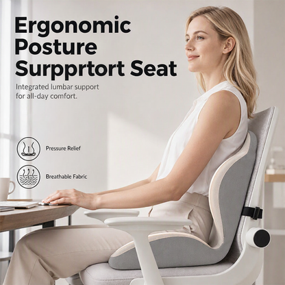 ⏳Time-Limited Special⏰ Ergonomic Memory Foam Seat Cushion with Back Support – Posture Correction, Pressure Relief & Breathable Design ✨