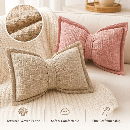 ⏳Time-Limited Special⏰Soft Chenille Bow-Shaped Throw Pillow