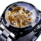 ⏳Time-Limited Special⏰Skeleton Automatic Watch – See The Movement, Feel The Craft – Self-Winding, Gold-Tone, Dress-Casual Style for Every Occasion 💼