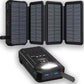 ⏳Time-Limited Special⏰Solar Power Bank – 20000mAh, Foldable 4-Panel Solar, IPX5 & LED Flashlight – For Camping & Emergencies 🏕️