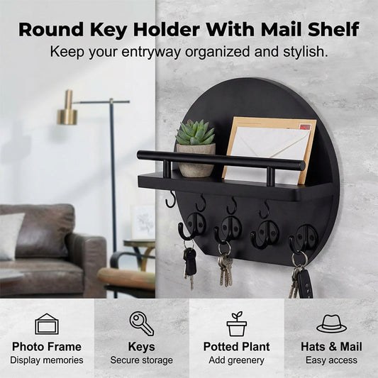 ⏳Time-Limited Special⏰Wall Mount Key Holder with Shelf & Hooks