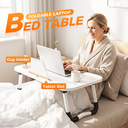 ⏳Time-Limited Special⏰Foldable Laptop Bed Table with Cup Holder