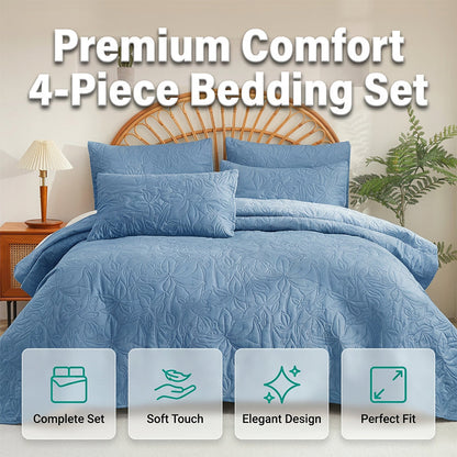 ⏳Time-Limited Special⏰Solid Color 100% Cotton Bedding 4-Piece Set