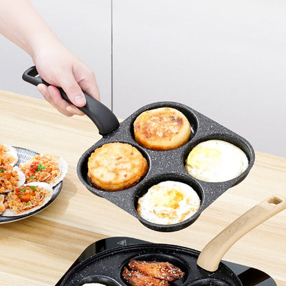 ⏳Time-Limited Special⏰4-Cup Non-Stick Pan – Perfect for Breakfast, Even Heating & Easy Flip – Food-Grade Coating & Durable Cast Iron ✨