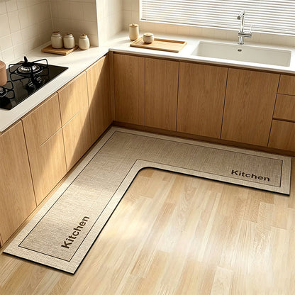 ⏳Time-Limited Special⏰Stop slipping on wet kitchen floors — this L-shaped mat absorbs water and oil fast, stays put, and cushions your feet while you cook. 🏠