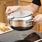 ⏳Time-Limited Special⏰201 Stainless Steel Tempura Fryer Pot – Thermometer, Drain Rack, Deep‑Body ✨
