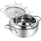 ⏳Time-Limited Special⏰201 Stainless Steel Tempura Fryer Pot – Thermometer, Drain Rack, Deep‑Body ✨