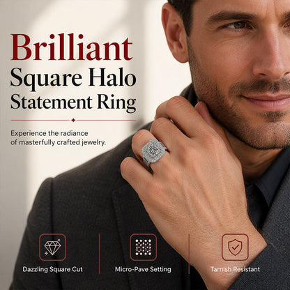 ⏳Time-Limited Special⏰Elegant Sparkly Square Halo Ring