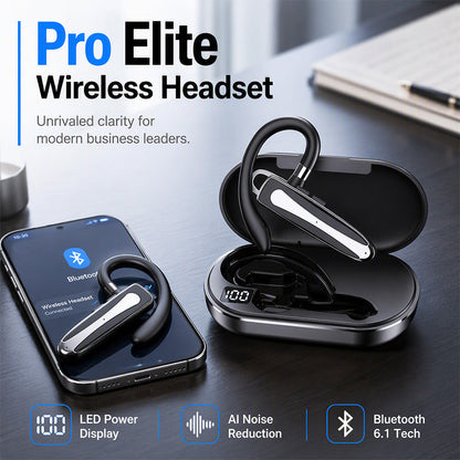 ⏳Time-Limited Special⏰Waterproof Bluetooth Earpiece – Bluetooth5.1, Dual‑Mic Noise Reduction, 180° Rotatable Ear‑Hook ✨