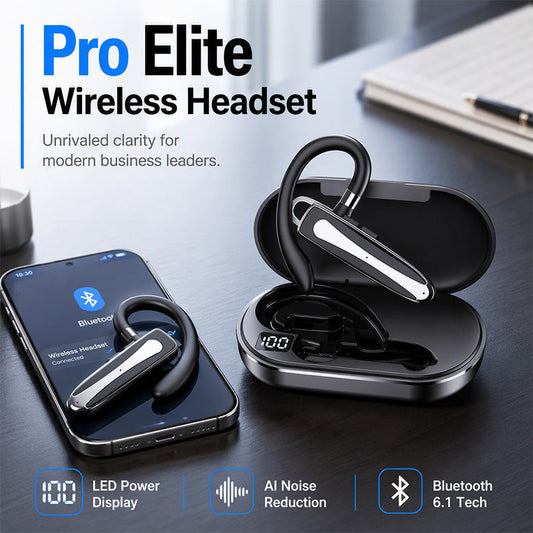 ⏳Time-Limited Special⏰Waterproof Bluetooth Earpiece – Bluetooth5.1, Dual‑Mic Noise Reduction, 180° Rotatable Ear‑Hook ✨