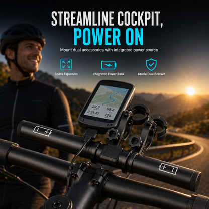 ⏳Time-Limited Special⏰Bike Handlebar Extender with USB Power Bank: Dual Mounts, Waterproof, Vibration-Resistant