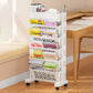 ⏳Time-Limited Special⏰Movable Bookshelf on Wheels: 5/6 Tiers, 45° Angled Shelves, Lockable Casters, Space-Saving Design📚
