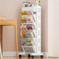⏳Time-Limited Special⏰Movable Bookshelf on Wheels: 5/6 Tiers, 45° Angled Shelves, Lockable Casters, Space-Saving Design📚