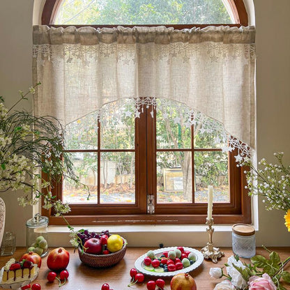 ⏳Time-Limited Special⏰Versatile Country Style Curtain with Star Lace Trim⭐️