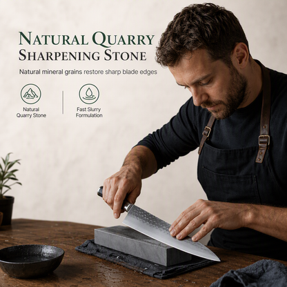 ⏳Time-Limited Special⏰Natural Whetstone 3000 Grit – Green Slurry, Single-Sided Sharpening Stone🔪