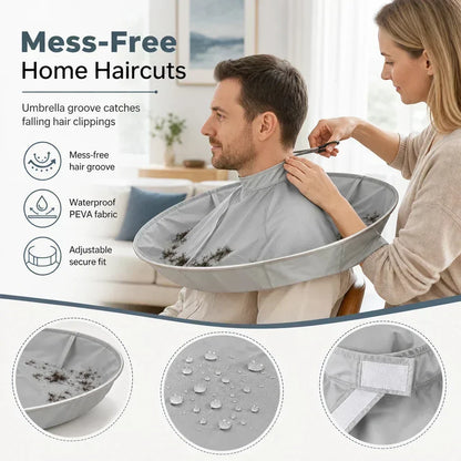 ⏳Time-Limited Special⏰Hair Cutting Cape with Catcher – Waterproof, Non-Static, Folds Flat✨Perfect for Home Trims & Kids' cuts!