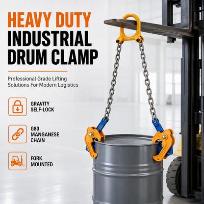 ⏳Time-Limited Special⏰Heavy Duty Oil Drum Lifting Clamp Forklift and Crane Drum Lifter for Steel Metal Drums Die Forged Drum Handling Tool