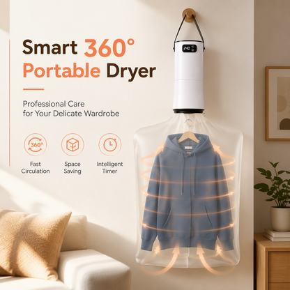 ⏳Time-Limited Special⏰Foldable Portable Clothes Dryer| Quiet Timed Drying Machine for Travel & Dorm👕