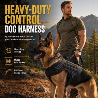 ⏳Time-Limited Special⏰Tactical Dog Harness Heavy Duty Pet Working Vest for Medium and Large Dogs Quick Release Training Vest for Outdoor Activities