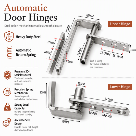 ⏳Time-Limited Special⏰Stainless Steel Double Acting Closing Hinge Set for Saloon Cafe and Bar Doors