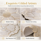 ⏳Time-Limited Special⏰Nordic Style Metallic Peony Flower PVC Placemat | Heat Resistant Non Slip Waterproof Dining Table Mat🍽️💛🌹