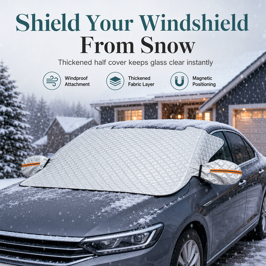 ⏳Time-Limited Special⏰Thickened Magnetic Car Windshield Snow Cover Winter Front Windshield Half Cover for Sedans and SUVs
